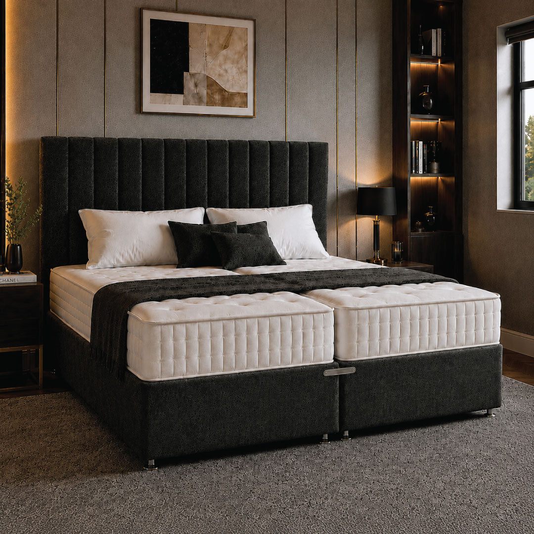 Ashford Open Coil Zip Link Divan Bed and Mattress Set