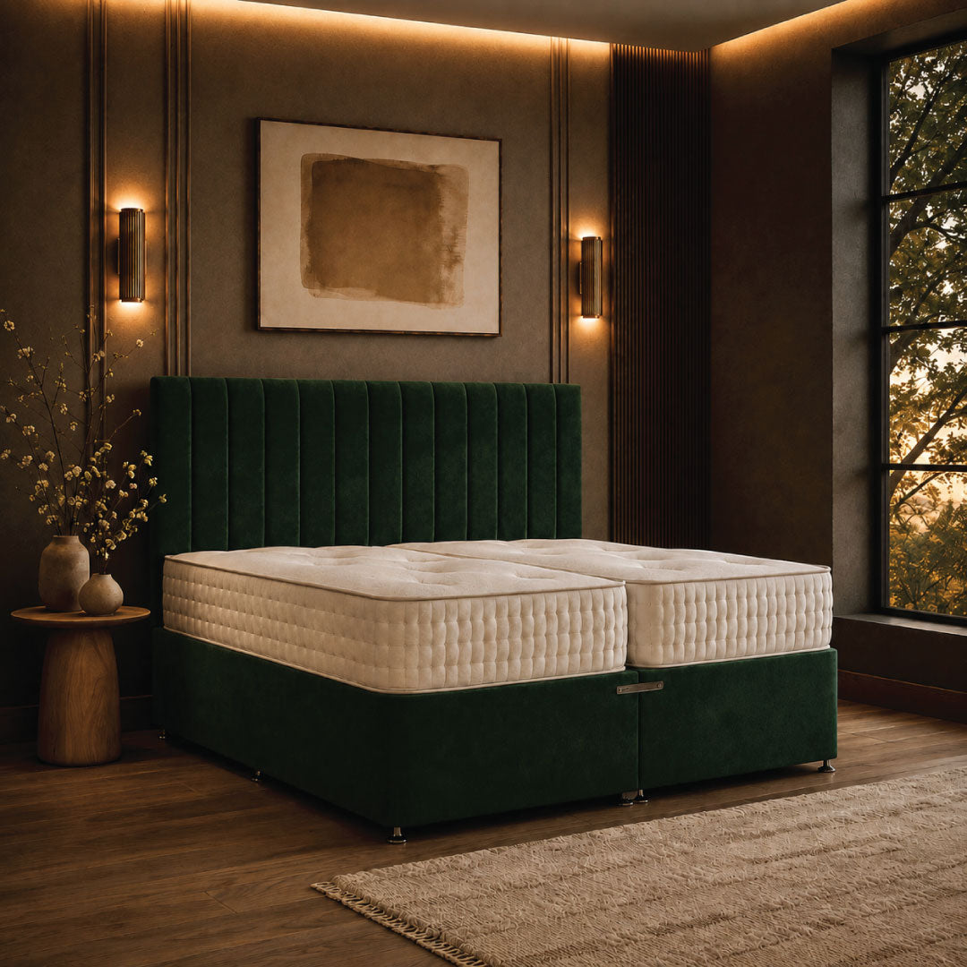 Windsor Zip and Link Divan Bed Set with 1500 Pocket Sprung Mattresses
