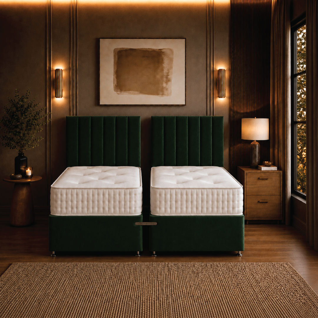 Windsor Zip and Link Divan Bed Set with 1500 Pocket Sprung Mattresses