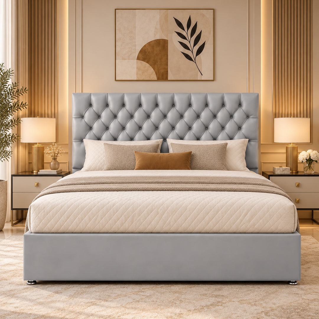 Silver Ottoman Divan Bed