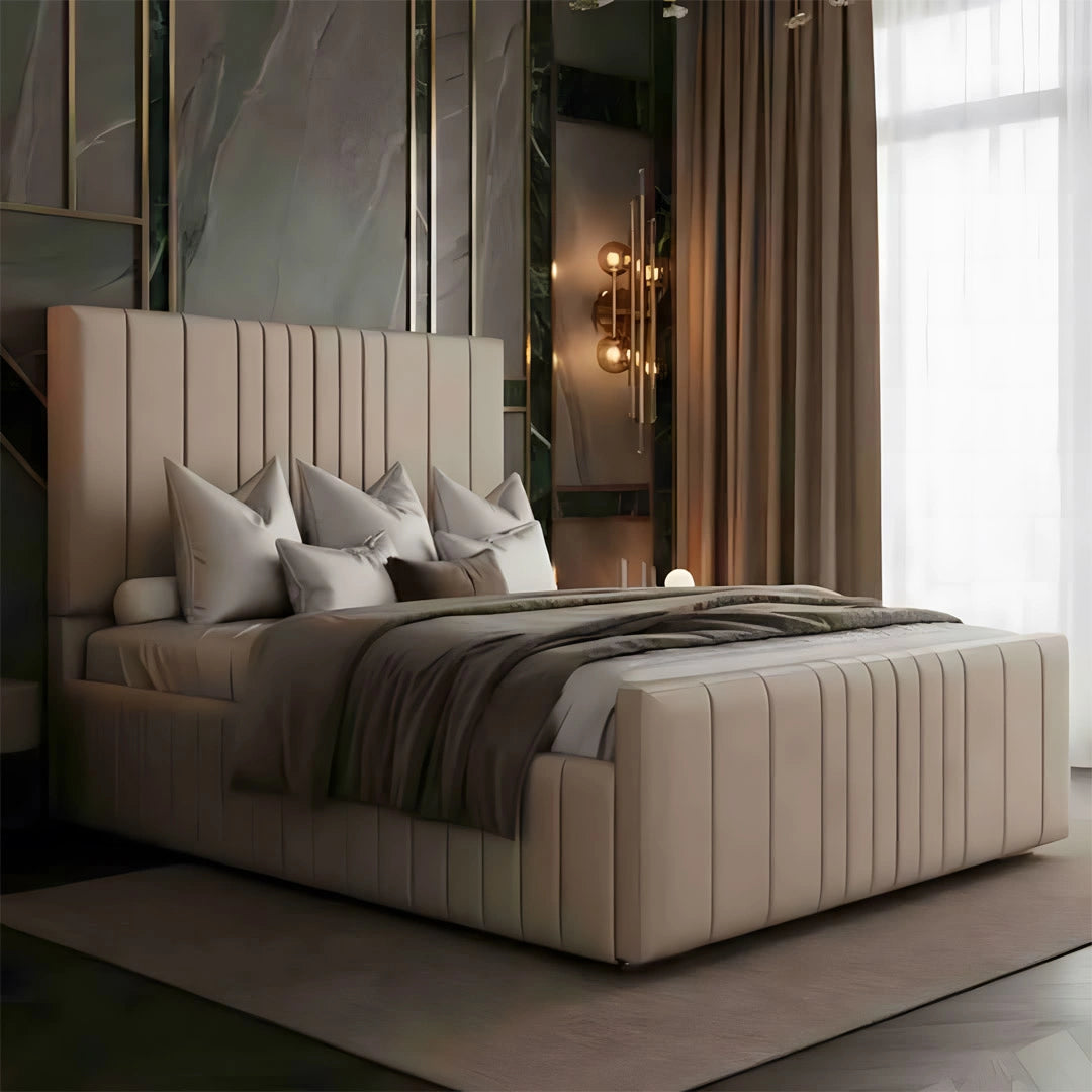 Victoria Chevron Upholstered Bed