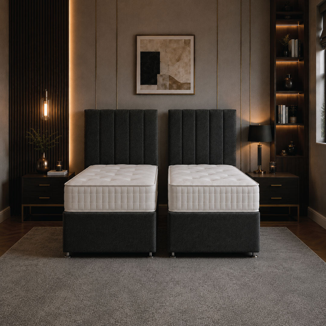 Ashford Open Coil Zip Link Divan Bed and Mattress Set