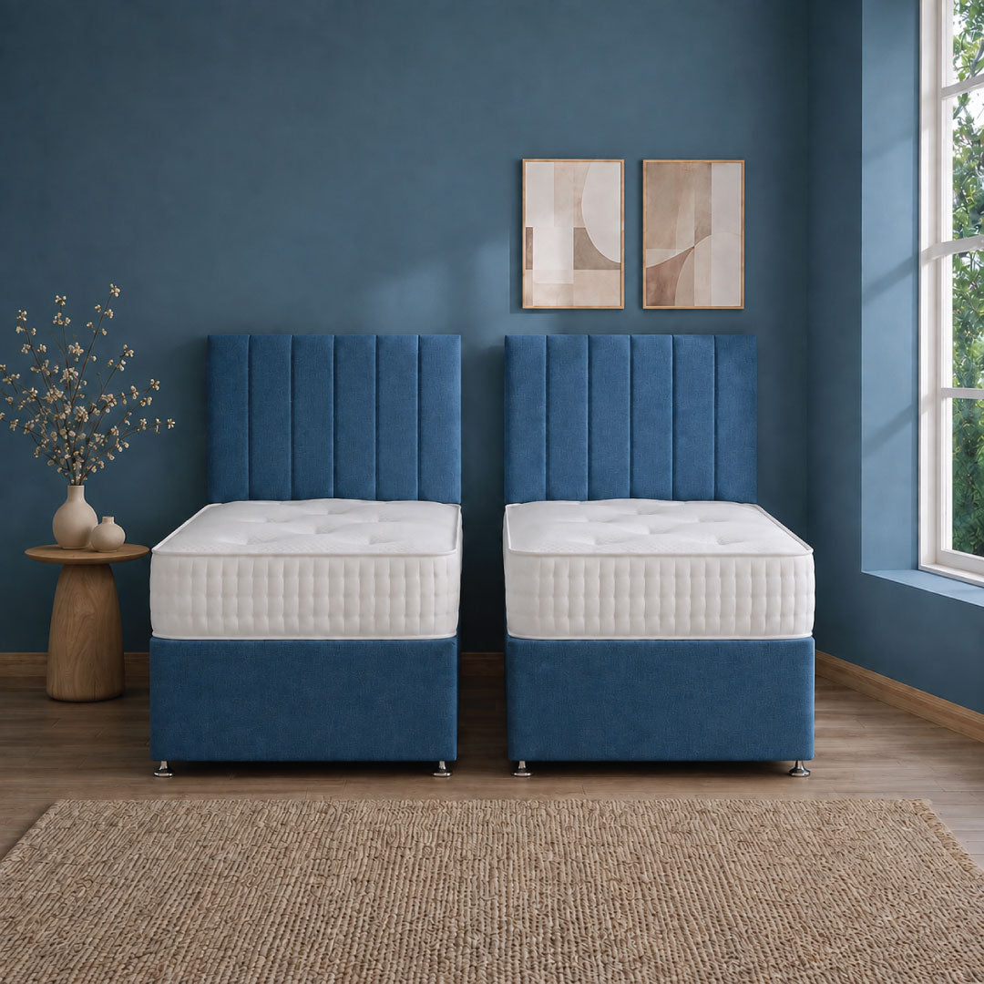 Amberley Open Coil Zip and Link Divan Bed Set, Handmade in the UK