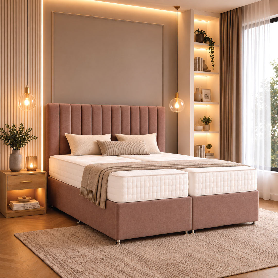 Bamburgh Open Coil Zip and Link Divan Bed Set
